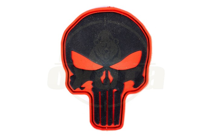M-Tac нашивка Punisher ПВХ красно-черная